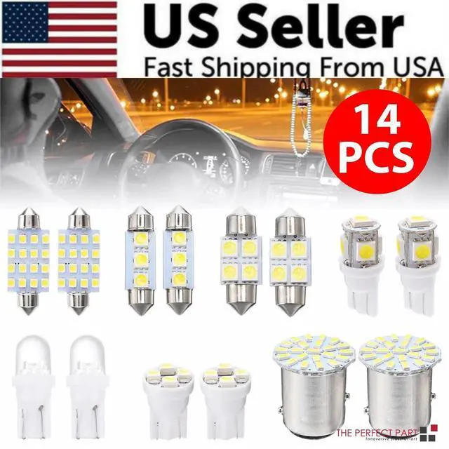 Alt view image 2 of 7 - 14Pcs T10 36mm LED Interior Car Accessories Kit Map Dome License Plate Lights