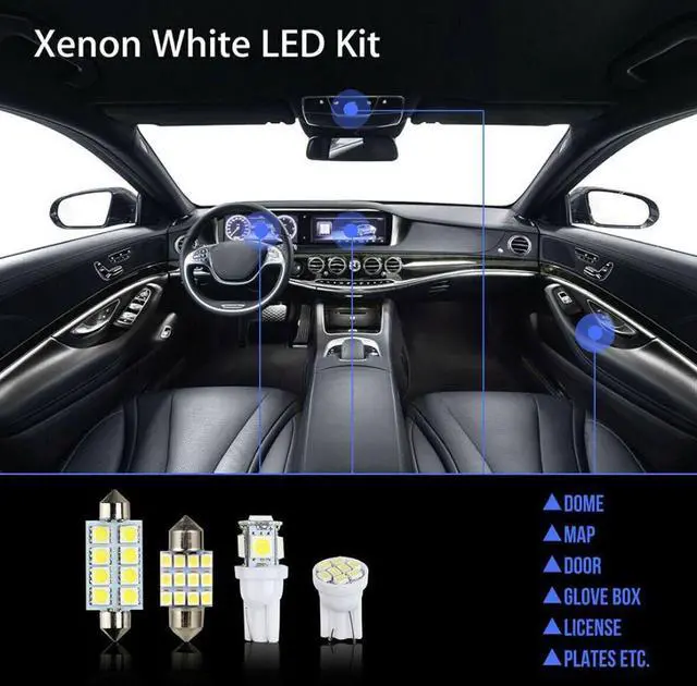 Alt view image 3 of 7 - 14Pcs T10 36mm LED Interior Car Accessories Kit Map Dome License Plate Lights
