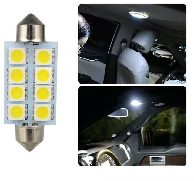 Alt view image 4 of 7 - 14Pcs T10 36mm LED Interior Car Accessories Kit Map Dome License Plate Lights