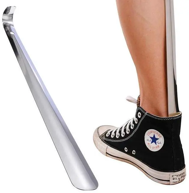 Main image of 22in Extra Long Handle Shoe Horn Stainless Steel Metal Shoes Remover Shoehorn US