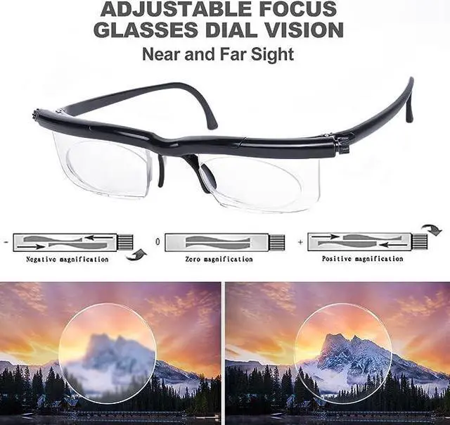 Alt view image 3 of 7 - Dial Adjustable Glasses Variable Focus For Reading Distance Vision Eyeglasses US