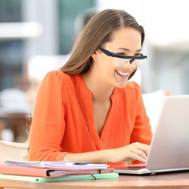 Alt view image 7 of 7 - Dial Adjustable Glasses Variable Focus For Reading Distance Vision Eyeglasses US