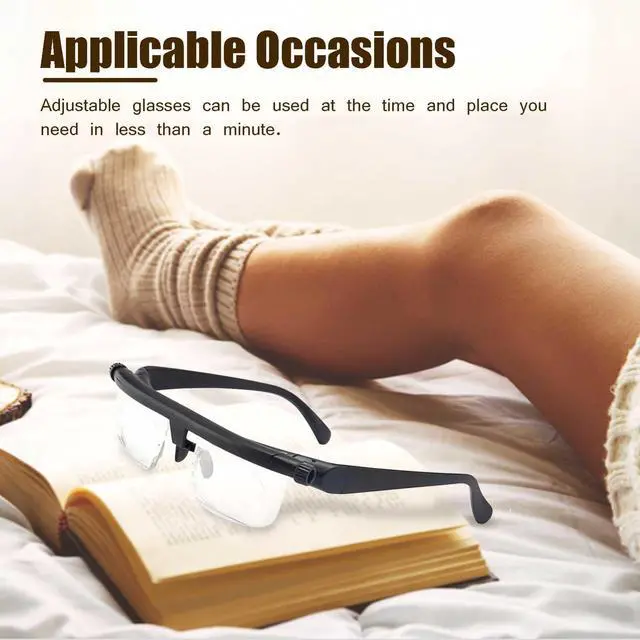 Alt view image 6 of 7 - Dial Adjustable Glasses Variable Focus For Reading Distance Vision Eyeglasses US