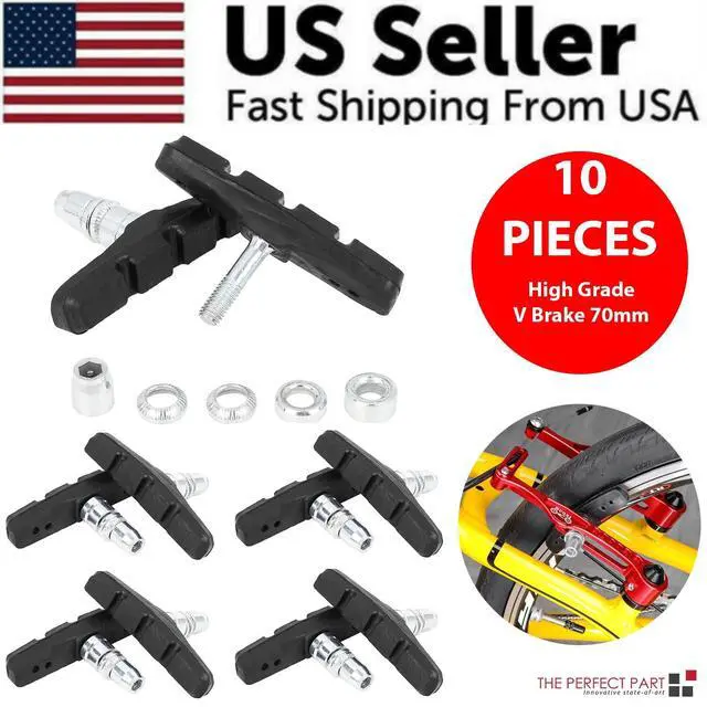 Alt view image 2 of 7 - 5 Pairs High Grade Cycling Bicycle Bike V Brake Pads 70mm Shoes Pads Black