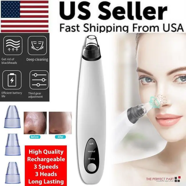 Alt view image 2 of 7 - Electric Blackhead Remover Cleaner Face Diamond Pore Vacuum Suction White Heads