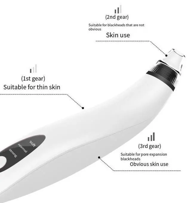 Alt view image 5 of 7 - Electric Blackhead Remover Cleaner Face Diamond Pore Vacuum Suction White Heads