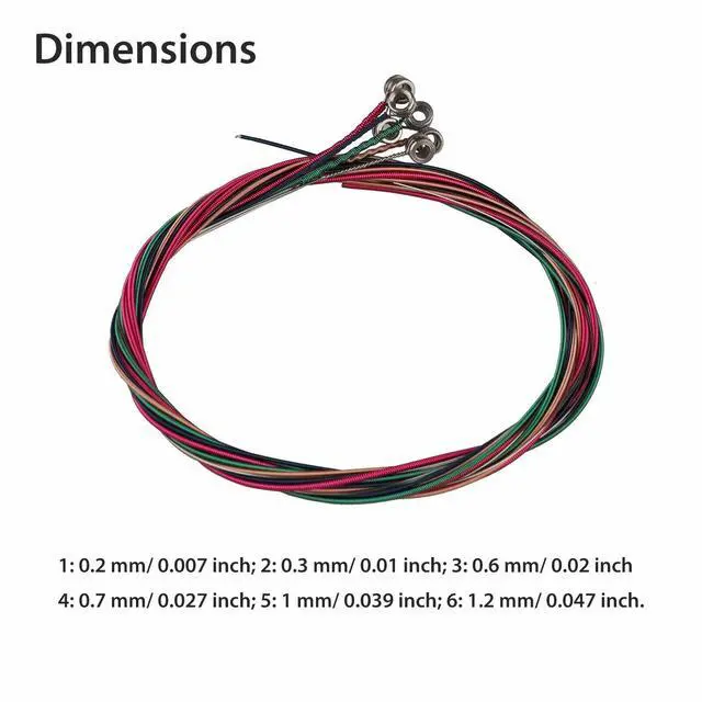 Alt view image 6 of 7 - 3 Sets of 6 Guitar Strings Replacement Steel String For Acoustic Guitar 1st-6th