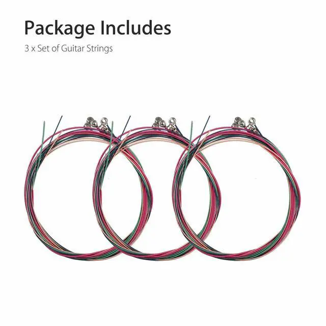 Alt view image 7 of 7 - 3 Sets of 6 Guitar Strings Replacement Steel String For Acoustic Guitar 1st-6th
