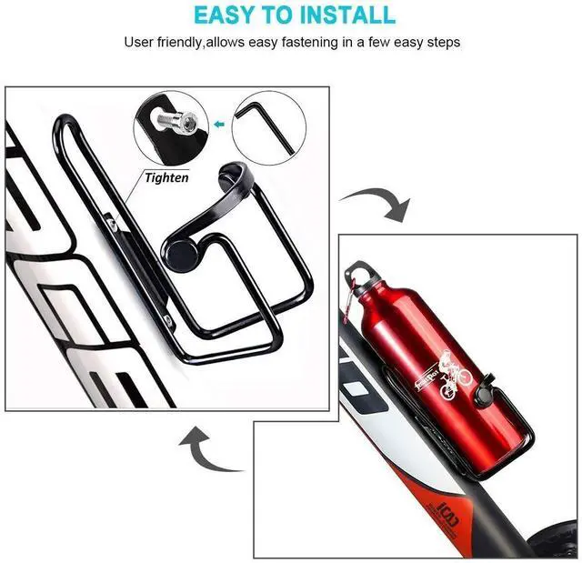 Alt view image 3 of 7 - 2 Packs Bike Water Bottle Cages Bicycle Lightweight Aluminum Alloy Bottle Holder