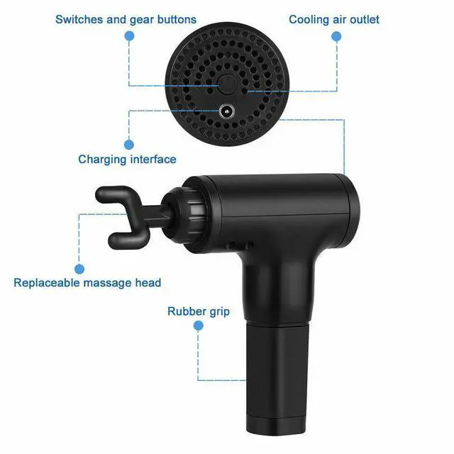 Alt view image 3 of 7 - Massage Gun Percussion Massager Deep Tissue Muscle massage Relaxing + 4 Heads