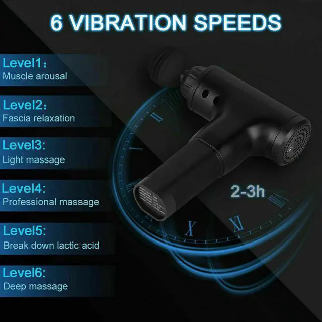 Alt view image 6 of 7 - Massage Gun Percussion Massager Deep Tissue Muscle massage Relaxing + 4 Heads
