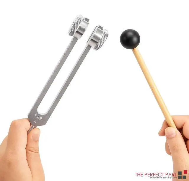 Alt view image 7 of 7 - 128Hz Healing Tuning Fork with Silicone Hammer Sound Therapy Musical Instrument