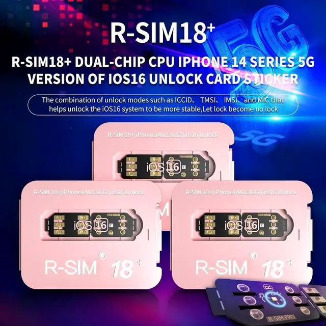 Alt view image 3 of 7 - R-SIM18+ RSIM 18+ Nano Unlock Card For iPhone 14 Plus 13 12 11 Pro Max XR iOS 16