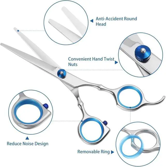 Alt view image 3 of 7 - Professional Hair Cutting Thinning Scissors Barber Shears Hairdressing Salon Set