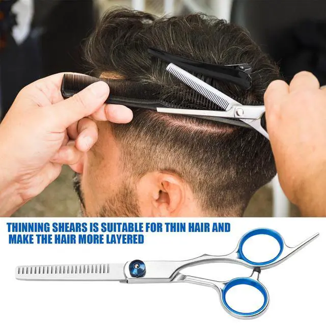 Alt view image 4 of 7 - Professional Hair Cutting Thinning Scissors Barber Shears Hairdressing Salon Set