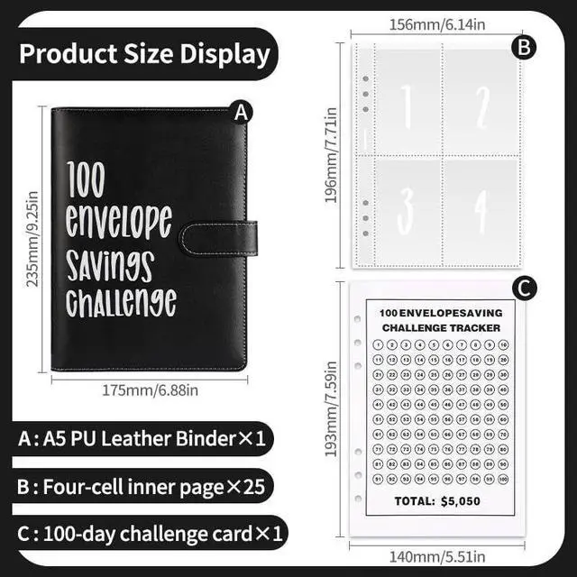 Alt view image 2 of 7 - 100 Envelope Challenge Budget Planner $5,050 Money Saving Cash Challenge Book