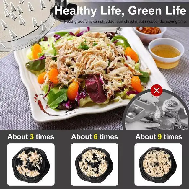Alt view image 3 of 7 - Large Chicken Shredder Tool Twist Meat Shredding Grinder Handles Non-Slip No BPA