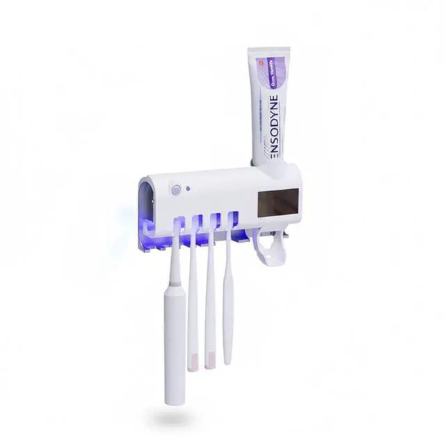 Main image of UV Light Sterilizer Toothbrush Holder Cleaner & Automatic Toothpaste Dispenser