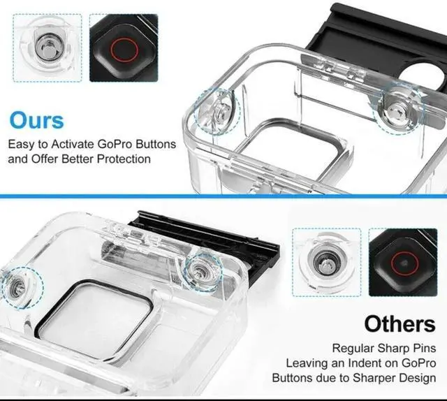 Alt view image 5 of 7 - For GoPro Hero 11 10 9 Black Underwater Waterproof Housing Case Diving Protect