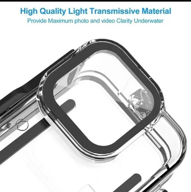 Alt view image 7 of 7 - For GoPro Hero 11 10 9 Black Underwater Waterproof Housing Case Diving Protect