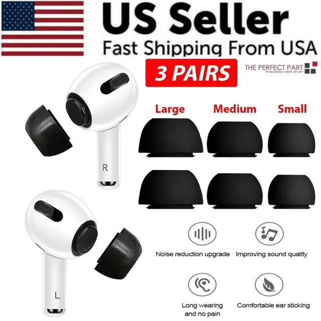 Alt view image 2 of 7 - Replacement Ear Tips For Apple Airpods Pro Memory Foam Tips Airpod Pro - 3 Pairs