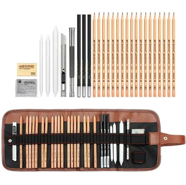 Alt view image 5 of 7 - 29PCS Professional Drawing Artist Kit Set Pencils And Sketch Charcoal Art Tools