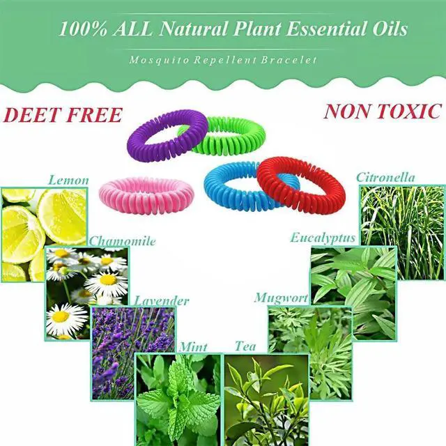 Alt view image 3 of 7 - 24 Pack Anti Bug Insect Pest Repellent Bracelet Wrist Band Natural Protection US