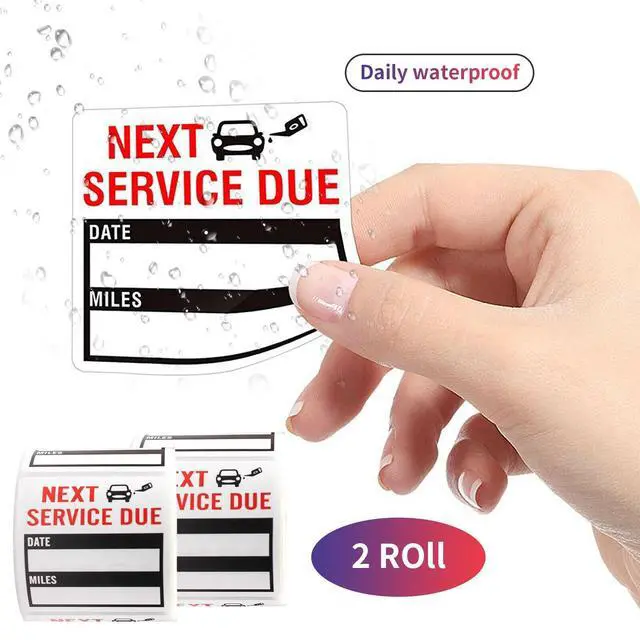 Alt view image 3 of 7 - 300 Oil Change Service Reminder Stickers Clear Window Lite Sticker Pack 2"x2" US