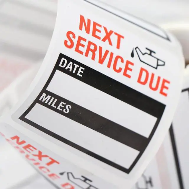 Alt view image 4 of 7 - 300 Oil Change Service Reminder Stickers Clear Window Lite Sticker Pack 2"x2" US