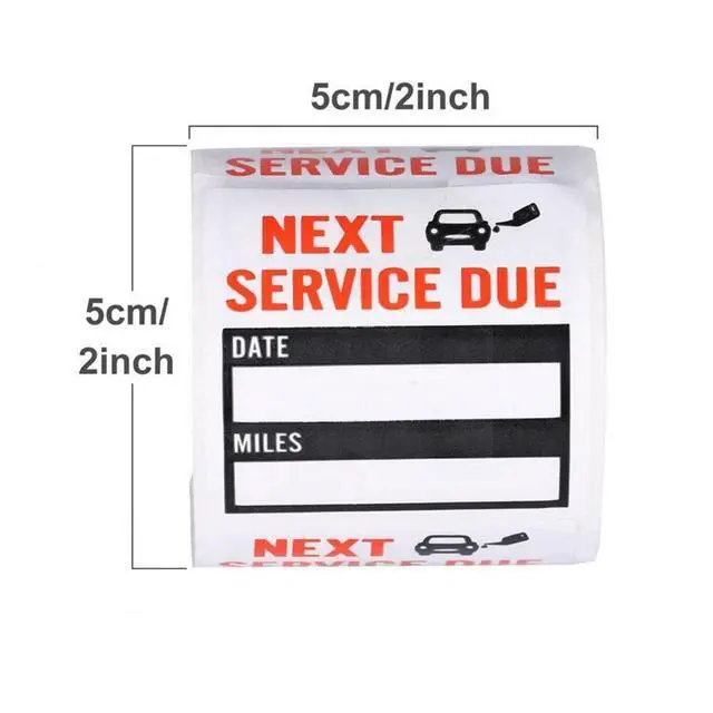 Alt view image 6 of 7 - 300 Oil Change Service Reminder Stickers Clear Window Lite Sticker Pack 2"x2" US