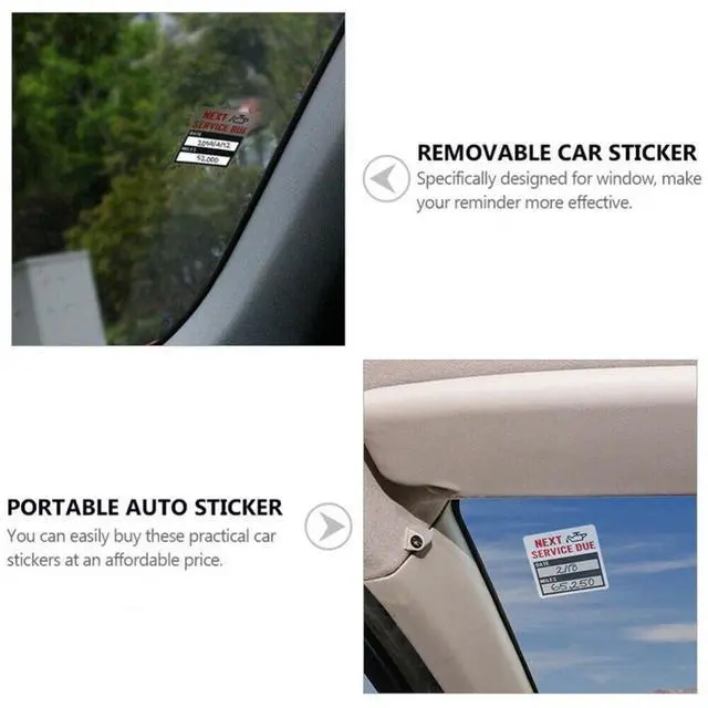 Alt view image 7 of 7 - 300 Oil Change Service Reminder Stickers Clear Window Lite Sticker Pack 2"x2" US