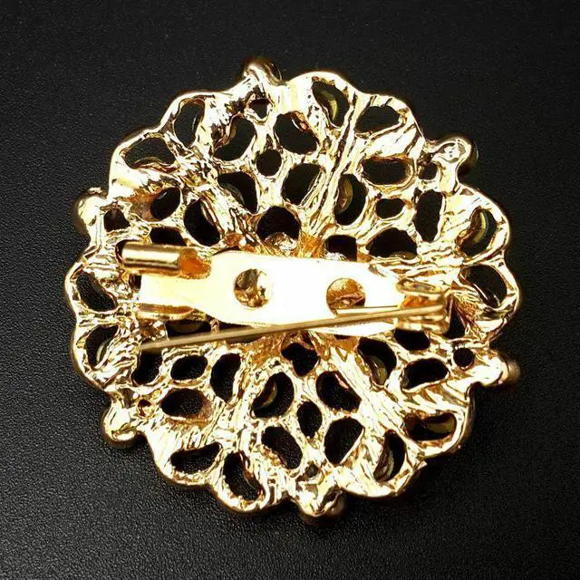Alt view image 7 of 7 - 24pc Vintage Brooch Lot Mixed Alloy Rhinestone Crystal Pins Wedding Bouquet DIY
