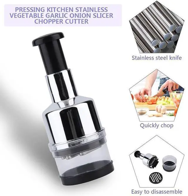 Alt view image 3 of 7 - Vegetable Fruit Salad Onion Garlic Food Hand Chopper Cutter Slicer Peeler Dicer