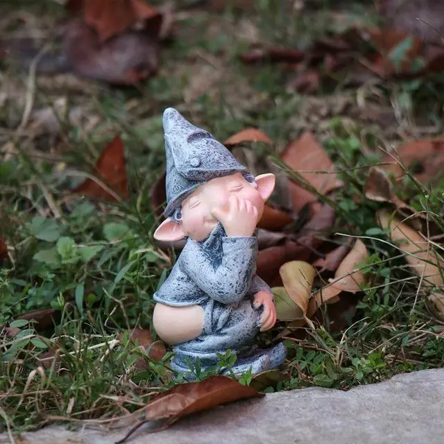 Alt view image 5 of 7 - Pooping Naughty Gnome Miniature Statue Funny Resin Dwarf Home Garden Ornament US