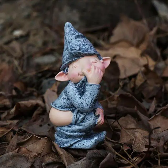 Alt view image 7 of 7 - Pooping Naughty Gnome Miniature Statue Funny Resin Dwarf Home Garden Ornament US