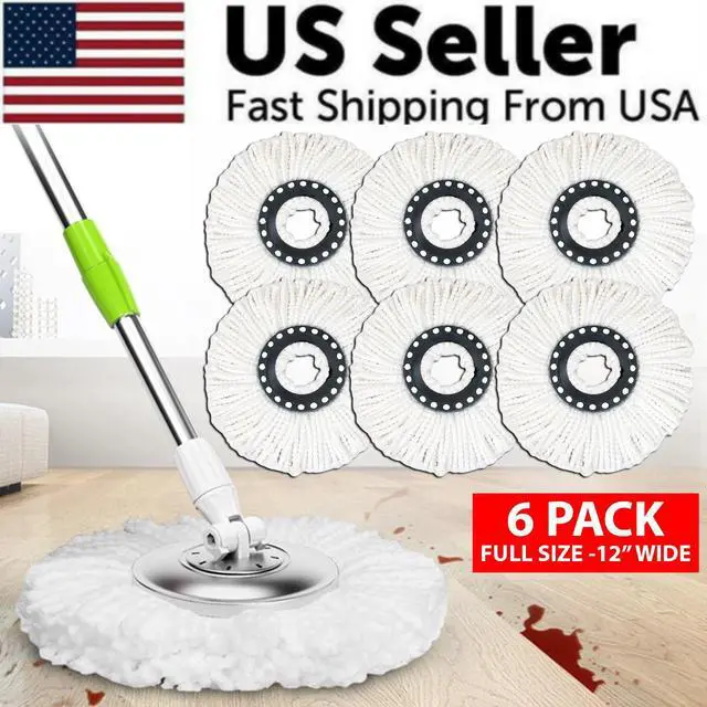 Alt view image 2 of 7 - 6 Pack Replacement Microfiber Mop Head Refill 360° Spin Easy Cleaning For Mop