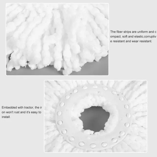 Alt view image 4 of 7 - 6 Pack Replacement Microfiber Mop Head Refill 360° Spin Easy Cleaning For Mop