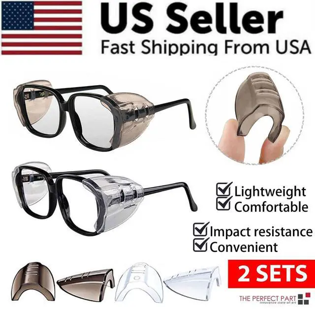 Alt view image 2 of 7 - 2 Pairs Side Shields For Eye Glasses Slip On Safety Glasses Shield Universal US
