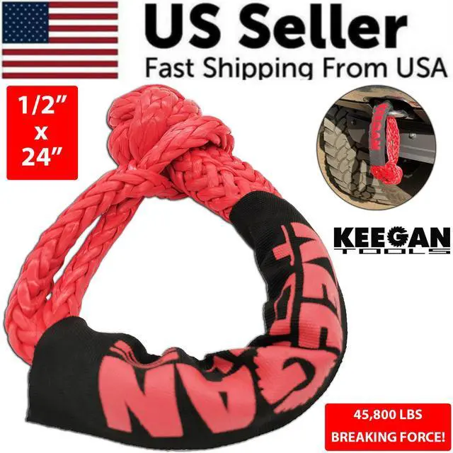 Alt view image 2 of 7 - 1/2" x 24" 65,000LBS Soft Shackle Recovery Rope For SUV Winch Snatch Off Road US