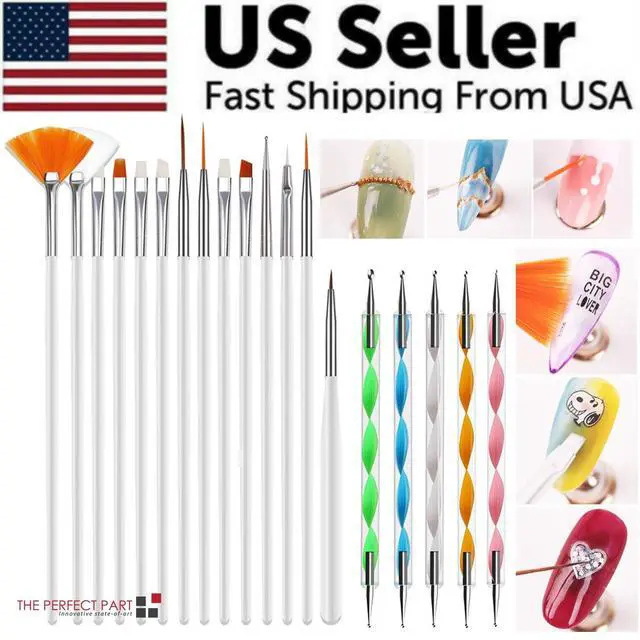Alt view image 2 of 7 - 20PCS/Set Nail Art Design Dotting Painting Drawing Polish Brush Pen Tools UV Gel