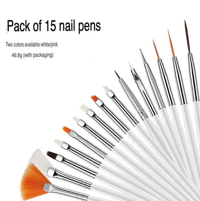 Alt view image 6 of 7 - 20PCS/Set Nail Art Design Dotting Painting Drawing Polish Brush Pen Tools UV Gel