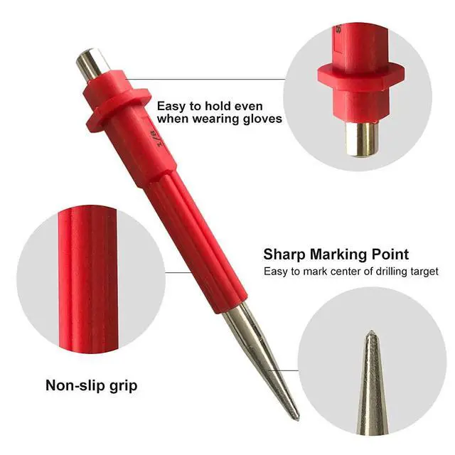 Alt view image 4 of 7 - 4 Piece Nail Setter & Center Punch Set 4" Wood Metal Super Impact Resistance USA