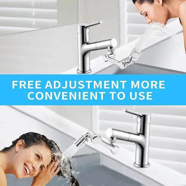 Alt view image 4 of 7 - 2 Pack Universal 1080° Swivel Robotic Arm Swivel Extension Abs Faucet Aerator