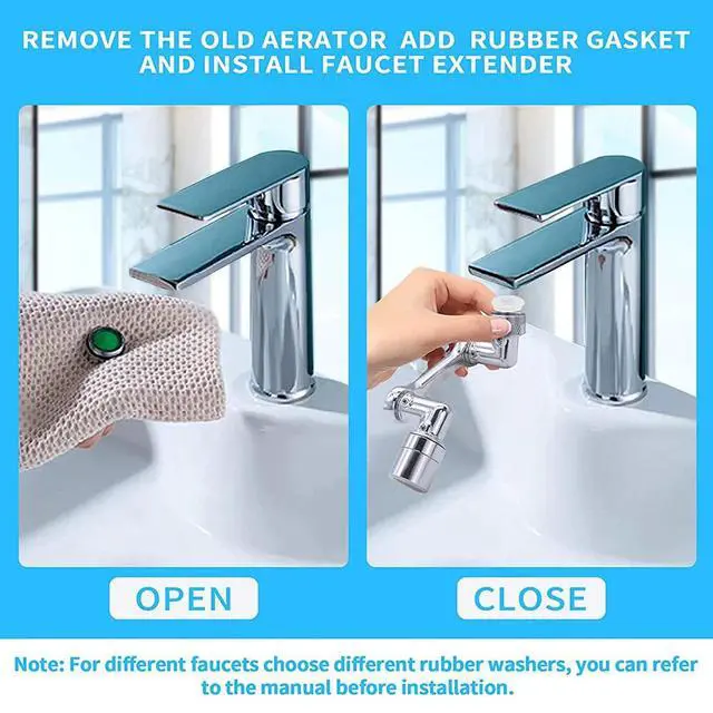 Alt view image 5 of 7 - 2 Pack Universal 1080° Swivel Robotic Arm Swivel Extension Abs Faucet Aerator