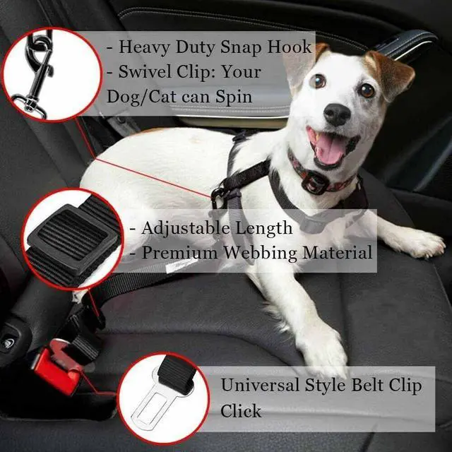 Alt view image 3 of 7 - 2 Pack Cat DOG PET Safety Seatbelt Car Vehicle Seat Belt Adjustable Harness Lead