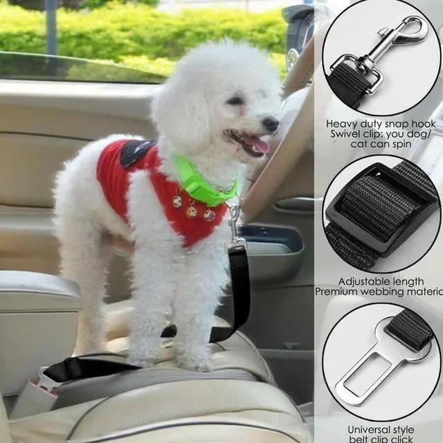 Alt view image 7 of 7 - 2 Pack Cat DOG PET Safety Seatbelt Car Vehicle Seat Belt Adjustable Harness Lead