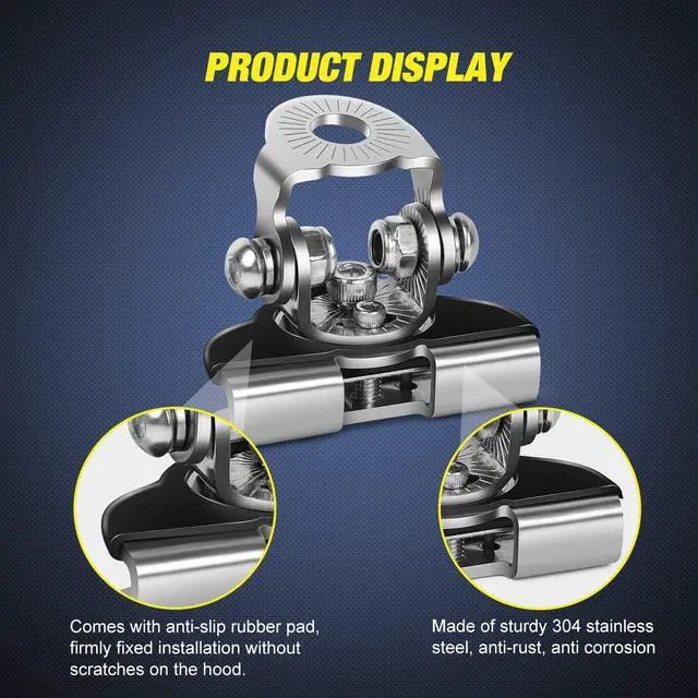 Alt view image 6 of 7 - 2PCS Pillar Hood Led Work Light Bar Mount Bracket Clamp Holder Offroad Universal