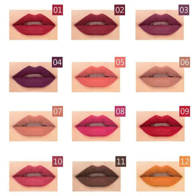 Alt view image 3 of 7 - 12Pcs Women Waterproof Lipstick Long Lasting Matte Lip Liner Pencil Lip Pen Set