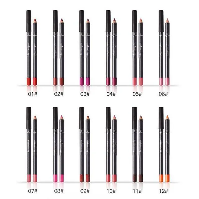 Alt view image 5 of 7 - 12Pcs Women Waterproof Lipstick Long Lasting Matte Lip Liner Pencil Lip Pen Set