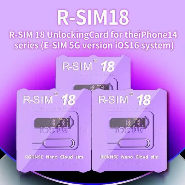 Alt view image 3 of 7 - R-SIM18 RSIM 18 Nano Unlock Card For iPhone 14 Plus 13 12 11 Pro Max X XR iOS 16